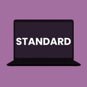 Ordinateur portable de gamme standard sur fond violet